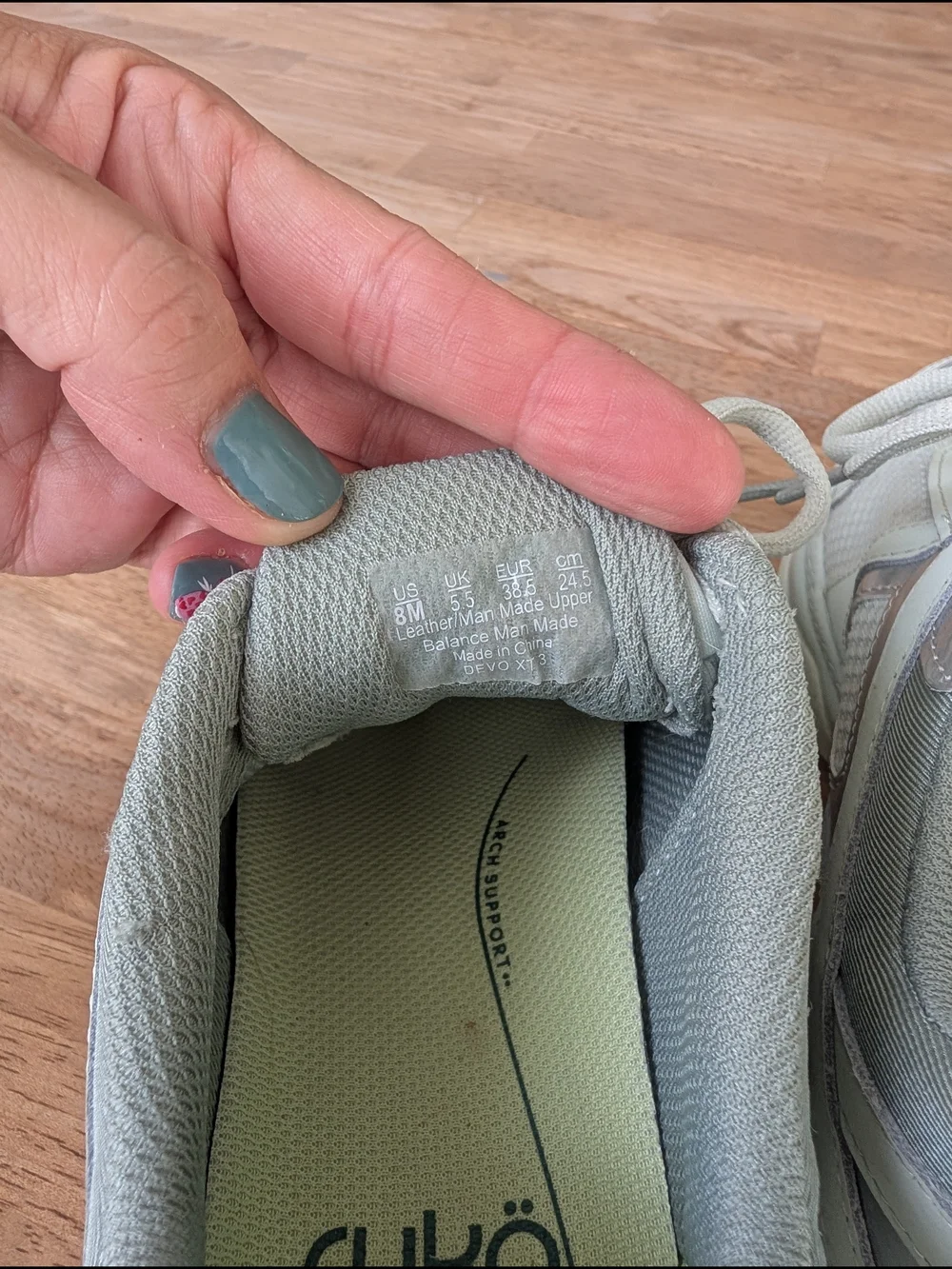 Ryka Mint Green Mesh and Synthetic Trainer Sneakers Size 8 Womens